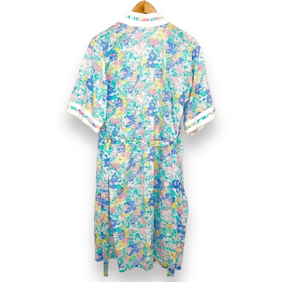 Vintage Retro 80s Floral Wrapper Robe - Picture 5 of 6